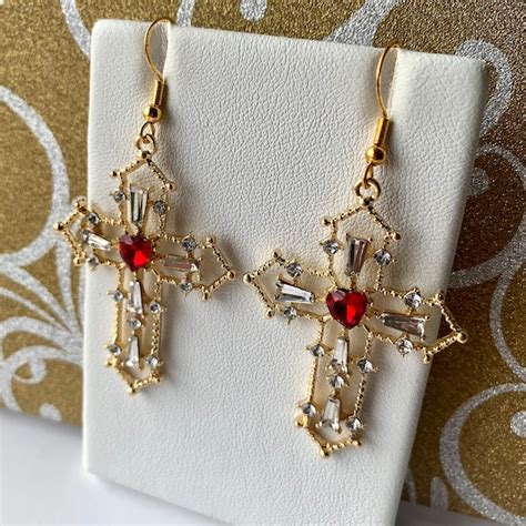 Cross Earrings Etsy