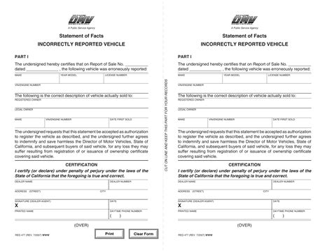 CA DMV Form REG 477 Dealer Statement Of Facts Forms Docs 2023