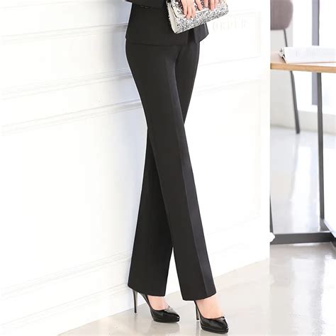 Full Length Professional Business Formal Pants Women Trousers Girl Slim Female Work Wear Office