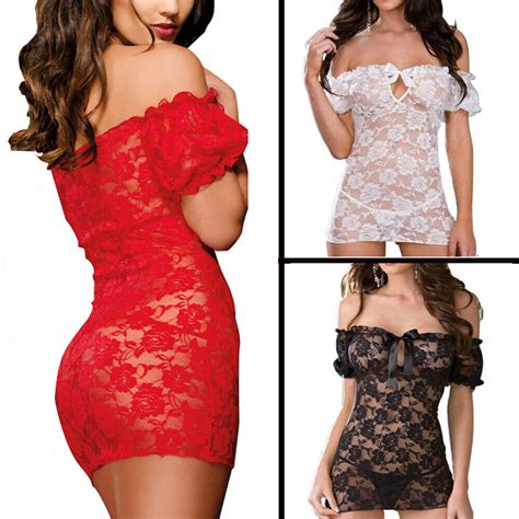 Women Sexy Lingerie Lace Dress Babydoll Sleepwear Underwear Nightwear G