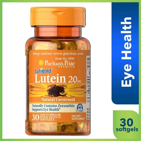 Puritan S Pride Lutigold Lutein 20mg 30 Softgels Asset Pharmacy