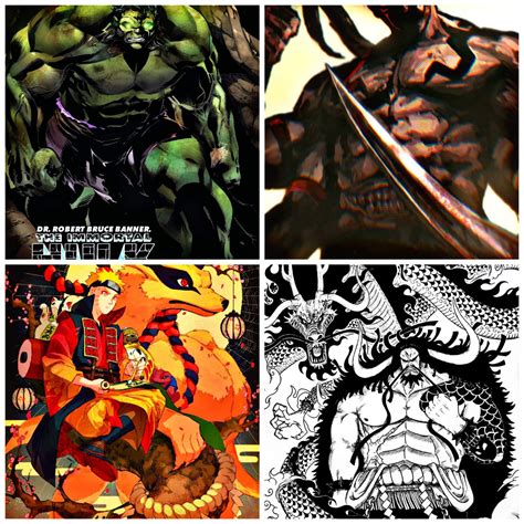 Hulk Marvel Comics Vs Sukuna Jujutsu Kaisen Vs Kurama Naruto Vs