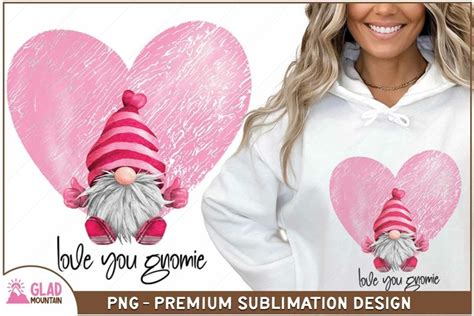 Valentines Day Will You Be My Gnomie Watercolor Sublimation