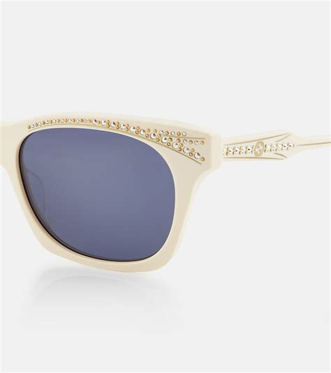 Gucci Embellished Rectangular Sunglasses Gucci