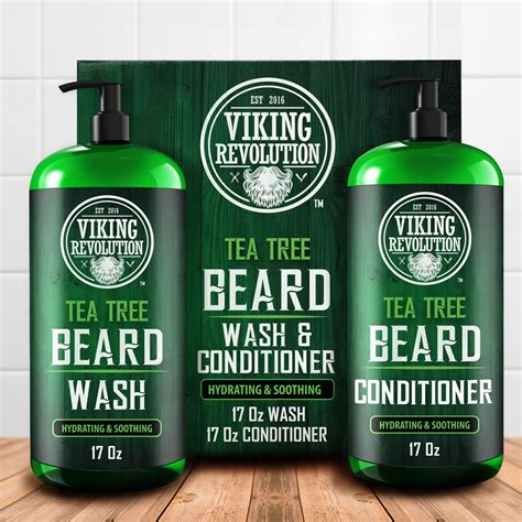 Buy Viking Revolution Tea Tree Oil Beard Wash And Beard Conditioner For