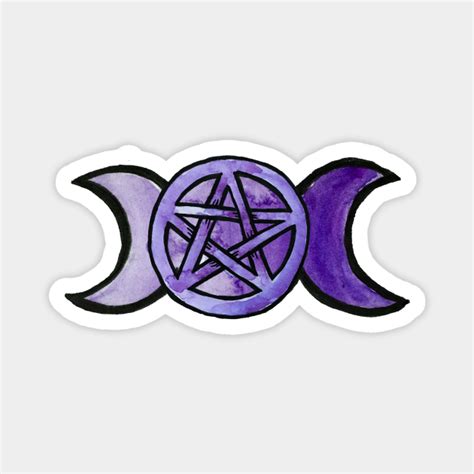 Triple Moon Pentagram Pagan Magnet TeePublic