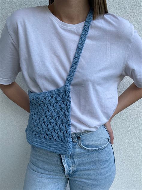 Geh Kelte Umh Ngetasche Minimal Boho Chick Tasche Jeansblaue