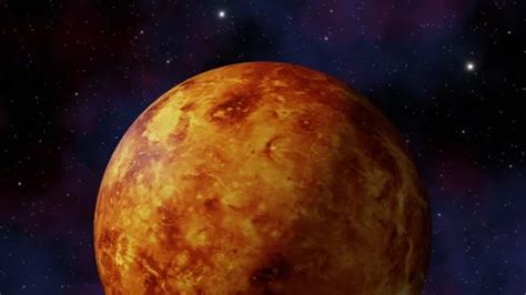 planet venus view  outer space   stock video pond