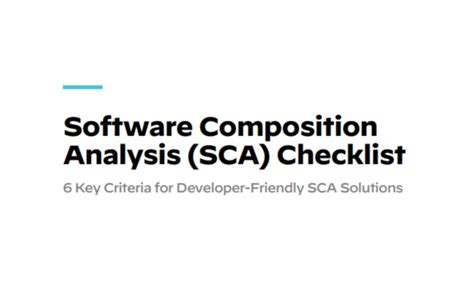 Software Composition Analysis Sca Checklist Infoproweekly