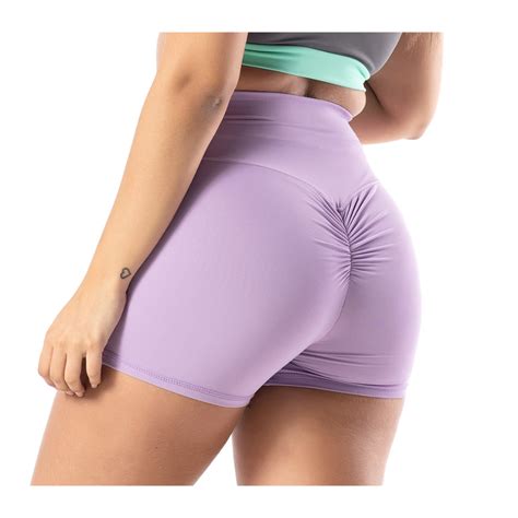 Short Empina Bumbum Aguina Fitness Academia Poliamida Bolso