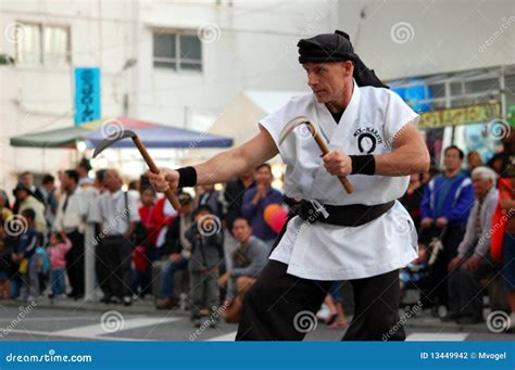 Karate Sensei Performing Karate Editorial Photography Image Of Weapon