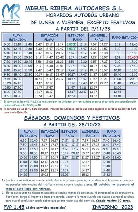 Actualizaciones En Transporte P Blico Horarios De Autobuses Y Trenes