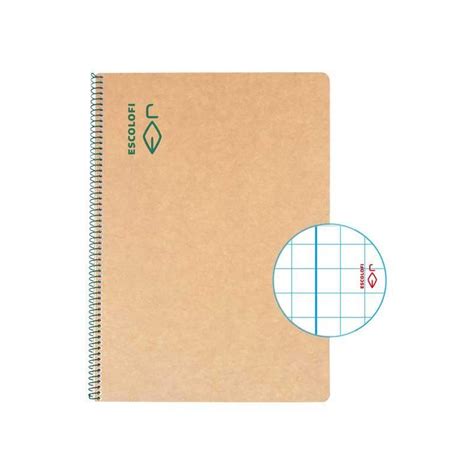 CUADERNO ESPIRAL 50h GREEN ESCOLAR A4 5x5 ESCOLOFI