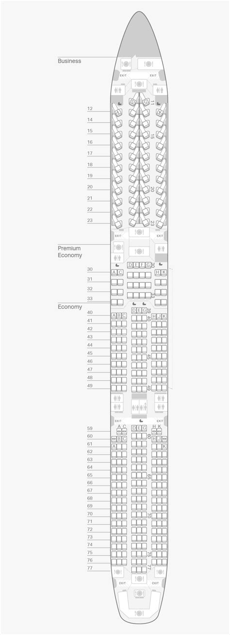 Airbus A350-1000 Seating Plan - 國泰 波音 777 300er 座位, HD Png Download ...