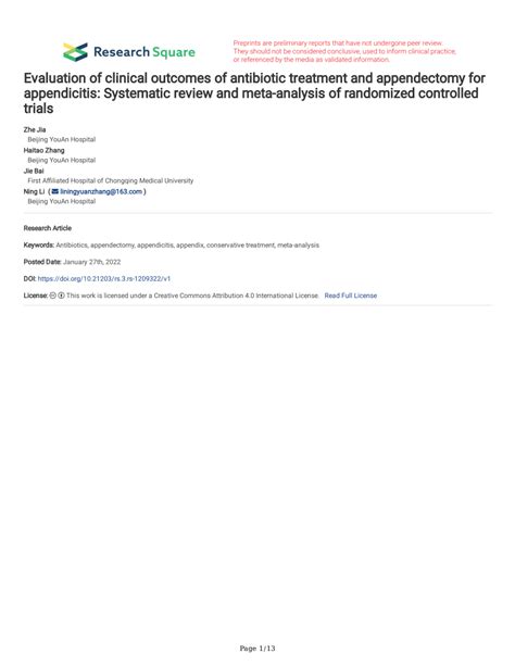 Pdf Evaluation Of Clinical Outcomes Of Antibiotic Treatment And