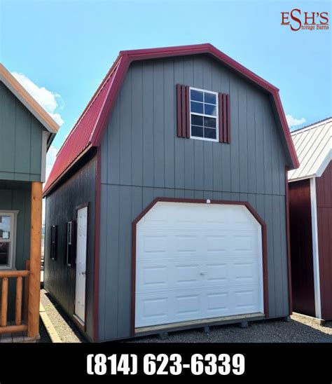 14 X25 Super Barn 2 Story Garage Grizzle Gray Lp Smartside Barn Red Trim Dark Red Metal