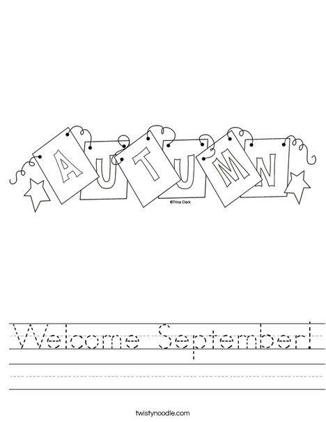 Welcome September Worksheet