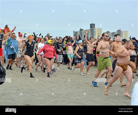 Participants In The Annual Polar Bear Club S New Year S Day Swim In