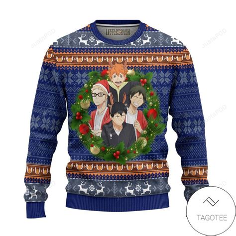 Haikyuu Characters Anime Xmas Ugly Christmas Sweater Tagotee