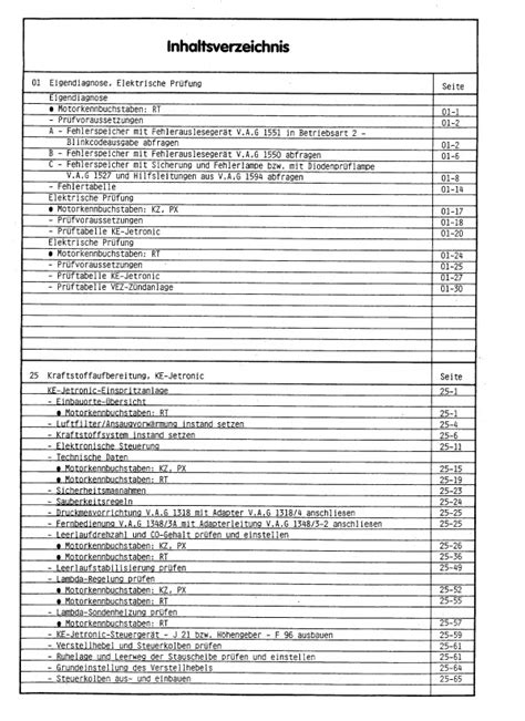 Audi 100 Und 200 Typ 44 82 91 Benziner Gemischaufbereitung