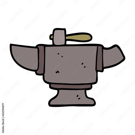 Cartoon Doodle Heavy Old Anvil Stock Vector Adobe Stock