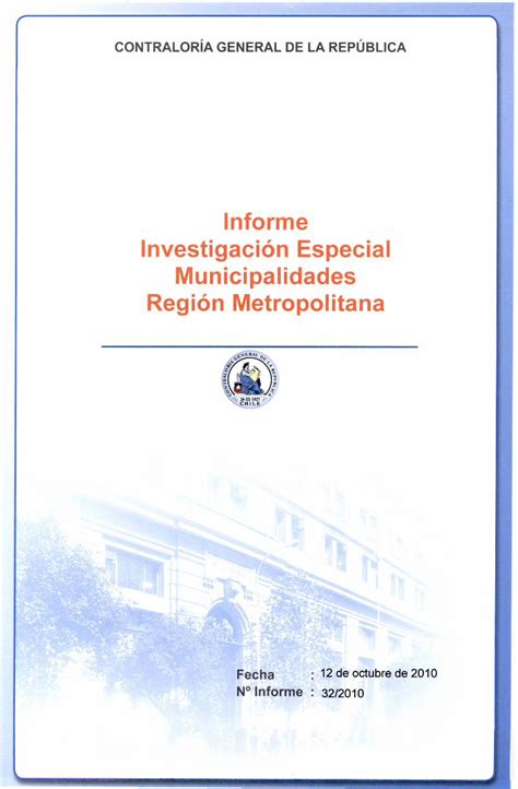 Pdf Informe Investigación Especial Municipalidades Región Externa Contraloria General