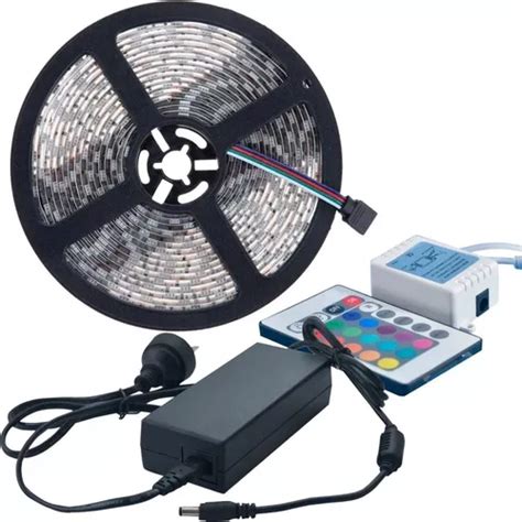 Kit Completo Tira Luces Luz Led Rgb Control Fuente