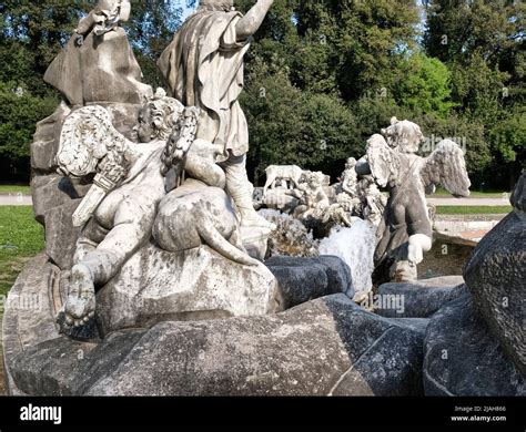 The Beautiful Fountain Of Venus And Adonis In The Park Of The Royal