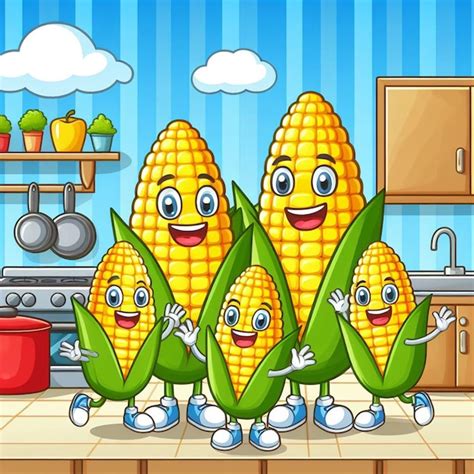 Cute Cartoon Corn in a field Cartoon images ai images | Premium AI ...