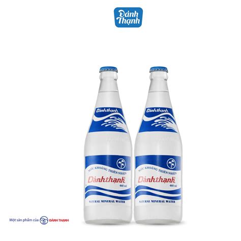 Lốc 2 chai Nước Khoáng Thiên Nhiên Có Ga Đảnh Thạnh chai thủy tinh 460ml