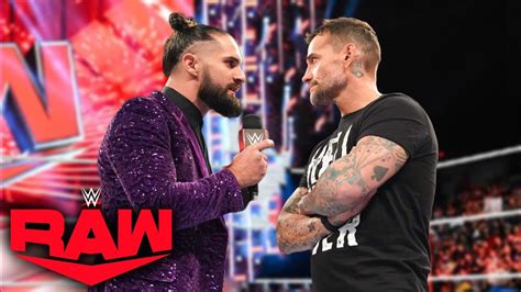 Seth Rollins Face To Face Cm Punk On Monday Night Raw Cm Punk Vs Seth