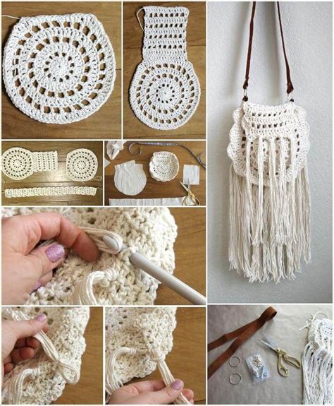 Fácil Crochet Boho Tassel Bag Pattern Tricô Mundo