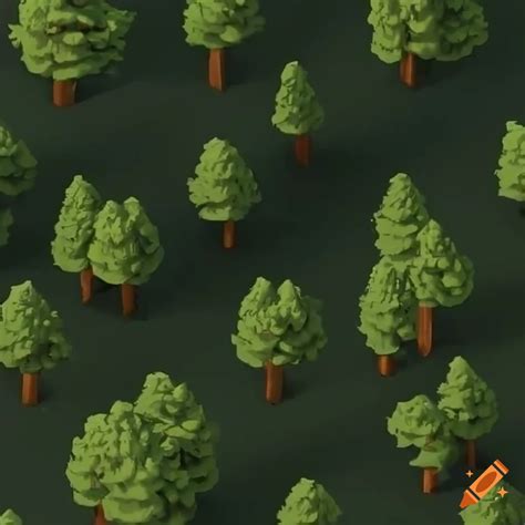 Realistic Isometric Top Down Pine Trees In A Video Game On Craiyon