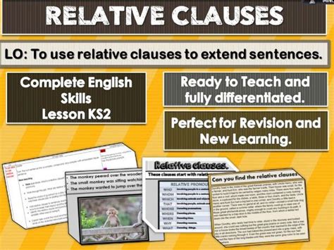 Relative Clauses Complete Skills Lesson Ks2 Teaching Resources