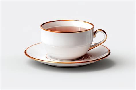 Premium Photo Serene Sojourn Of Sipping A Cup Of Tea With A Saucer