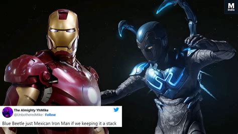 Twitter Calls Blue Beetle Mexican Iron Man Dc Trailer Trolled For