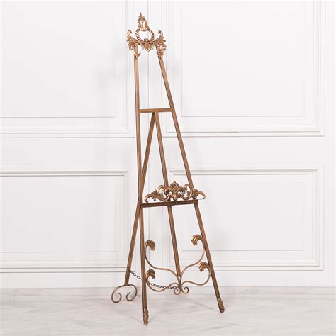 French Style Chic Wedding Antiqued Gold Metal Easel