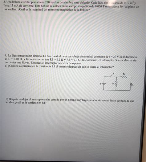 Una Bobina Circular Plana Tiene Vueltas De Chegg Mx