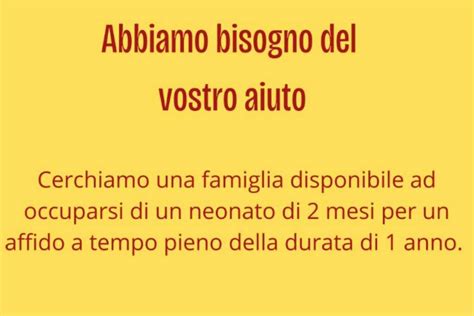 Aaa Cercasi Famiglia Affidataria Per Neonato Di Mesi Lannuncio