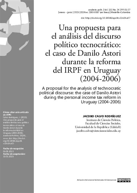 Pdf Una Propuesta Para El Análisis Del Discurso Político Analecta