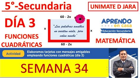 SEMANA 34 QUINTO AÑO DE SECUNDARIA APRENDO EN CASA MATEMATICA DIA 3