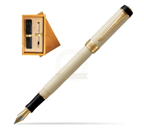 Parker Duofold Classic Ivory Black International Gt Fountain Pen