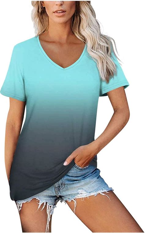 Risaho Damen T Shirt Lässig Kurzarm Basic Tee Rundhals T Shirts Lose