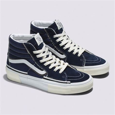 New Vans Sk8-Hi Reconstruct Navy/White Sneakers High-Top Shoes 2023 | eBay in 2024 | Vans boots ...