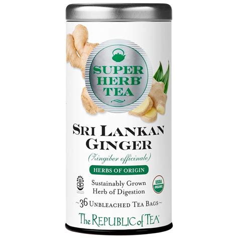 Organic Sri Lankan Ginger Superherb® Ginger Tea Bags The Republic Of Tea