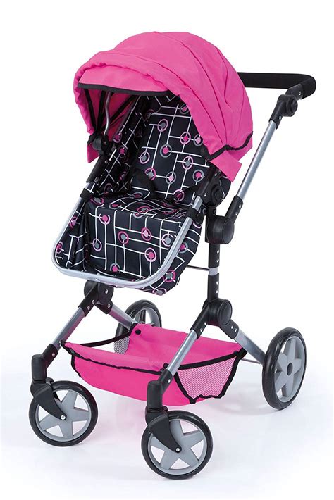 Bayer Design 18591aa Neo Pro Combi Doll Pram Pink Black Toptoy