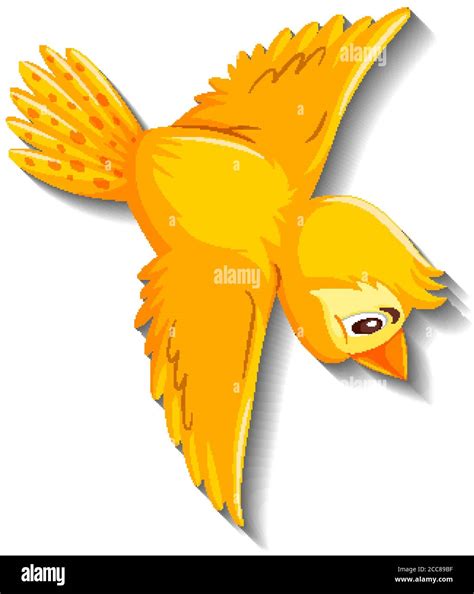 Cute yellow bird cartoon character illustration Stock Vector Image ...