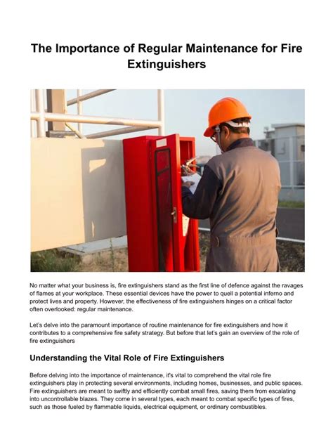 Ppt The Importance Of Regular Maintenance For Fire Extinguishers