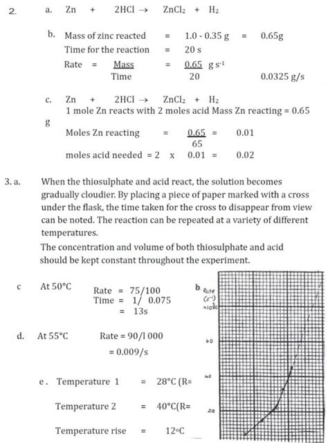 Answers Unit 1 Rates Of Reactions CfE Higher Chemistry Revision