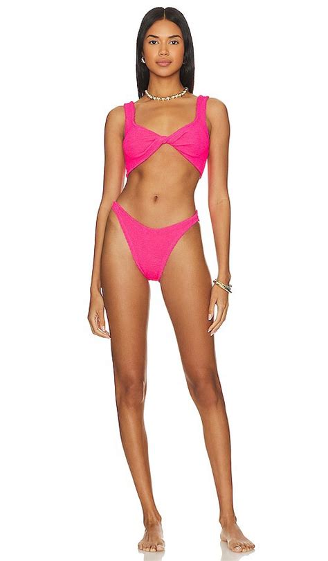 Hunza G Juno Bikini Set In Pink Hot Pink Editorialist